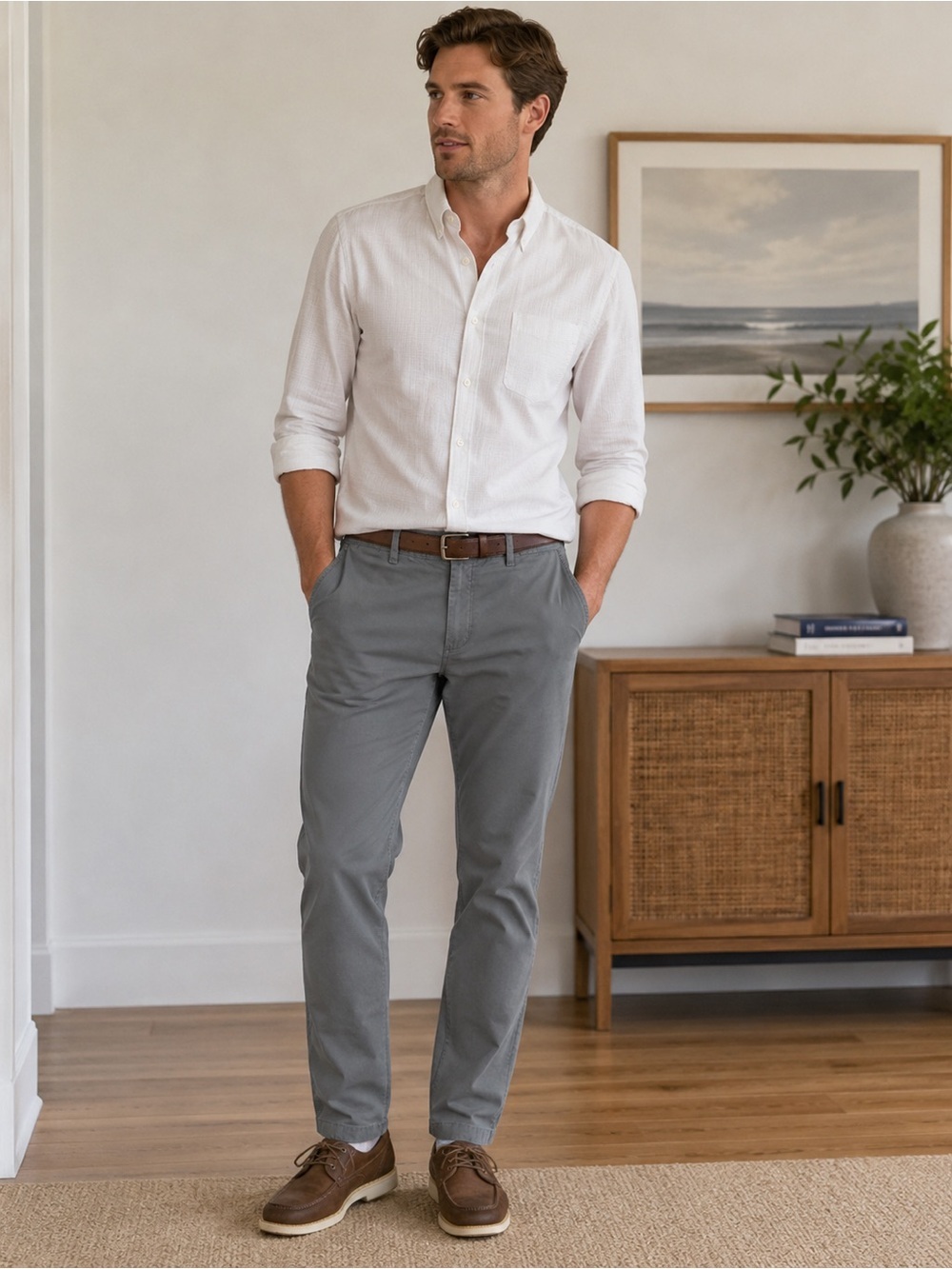 Dockers Men’s Slate Gray Straight Fit Chino Pants